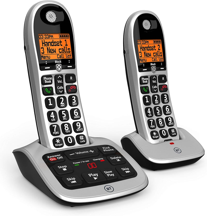 BT 4600 Twin Big Button Digital Cordless Telephones With Advanced Call Blocker (Renewed)