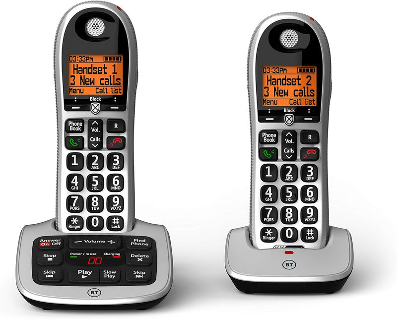 BT 4600 Twin Big Button Digital Cordless Telephones With Advanced Call Blocker (Renewed)