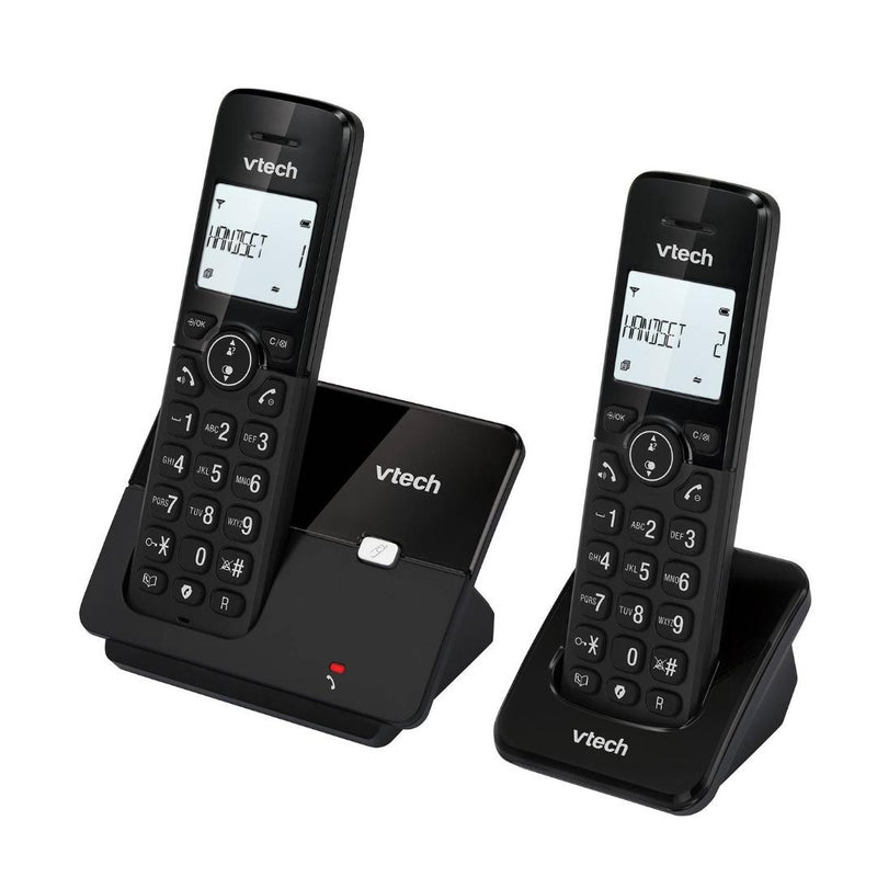 VTech CS2001 Twin Digital Cordless Home Telephone DECT Caller ID Black (Refurbished B-Grade)