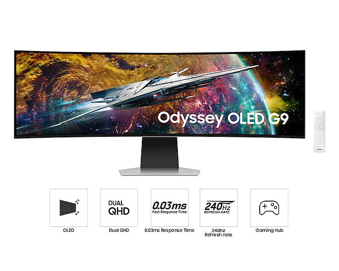 Samsung 49'' Gaming Monitor Smart 5120x1440 Curved OLED 240Hz LS49CG954SUXXU (Refurbished B-Grade)