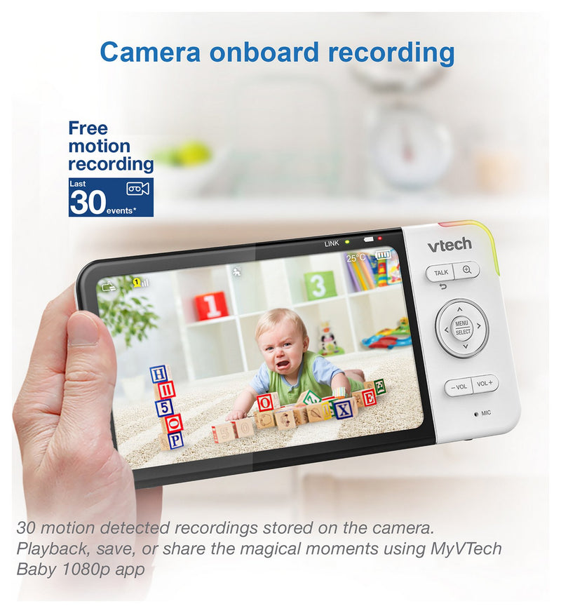 VTech RM5754HD Smart Video Monitor With 5'' Display And 1080p HD Camera White (Renewed)