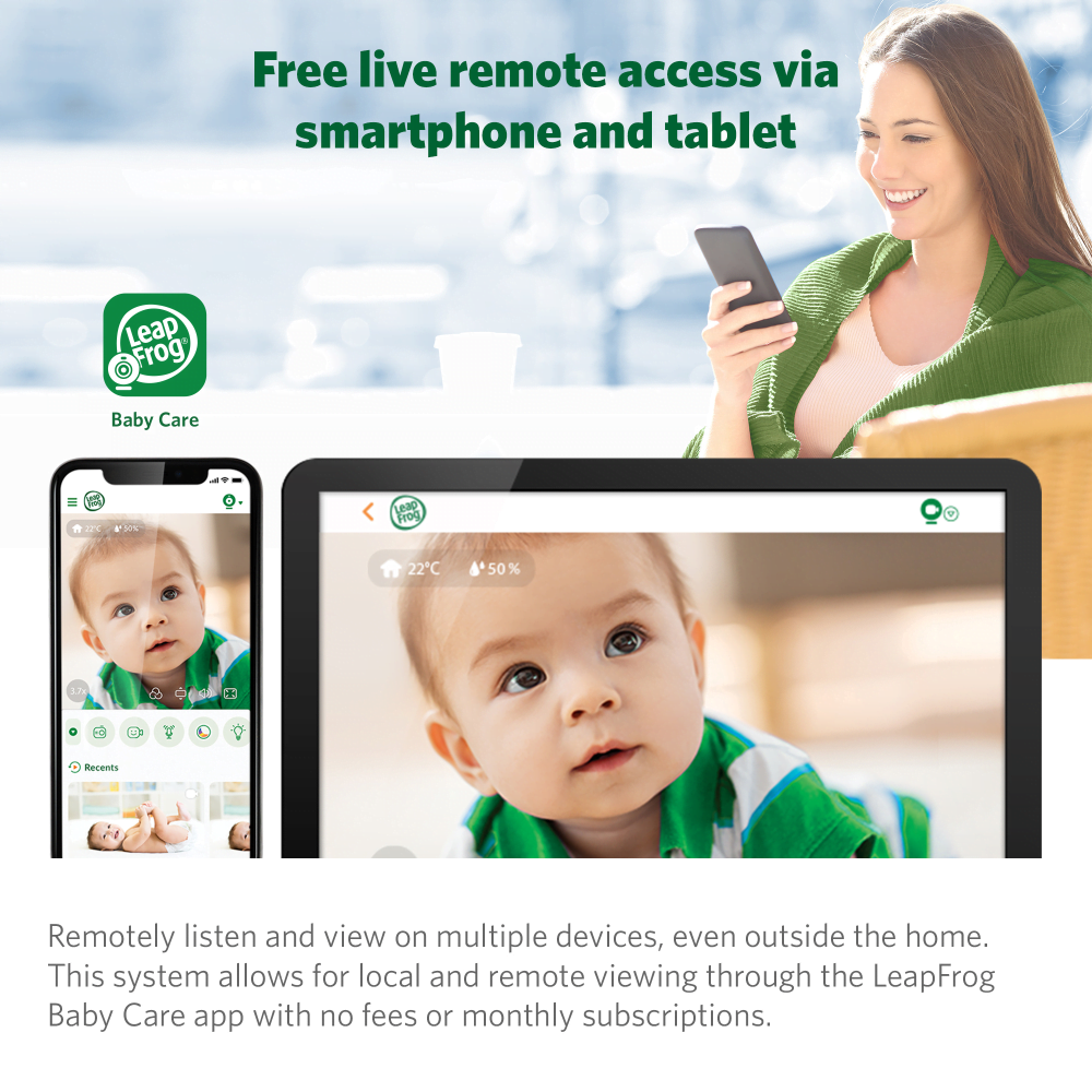 LeapFrog LF815HD Smart Video Baby Monitor 5'' HD Display Colour Night Vision (Refurbished B-Grade)
