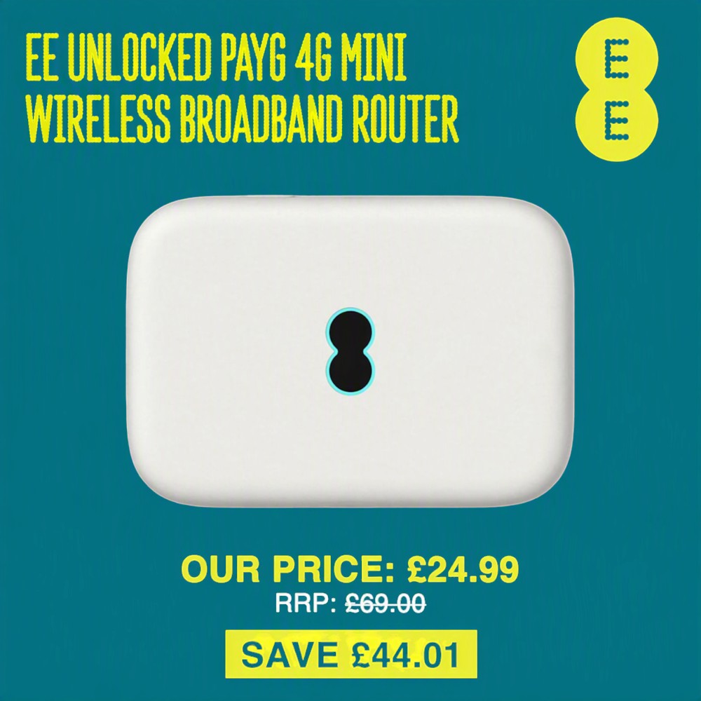 EE Unlocked PAYG 4G Mini Mobile WiFi Wireless Broadband Router EE72E White (Renewed)