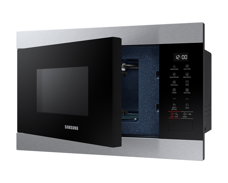 Samsung 22L Built-In Microwave Grill 850W Smart Humidity Sensor MG22M8274AT/E3 (Renewed)