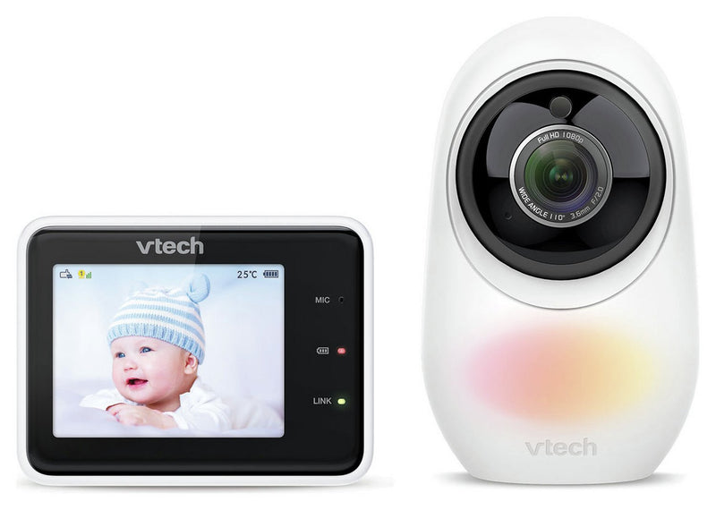 VTech RM2751 2.8'' Smart Video Baby Monitor Night Vision 1080p White (Renewed)