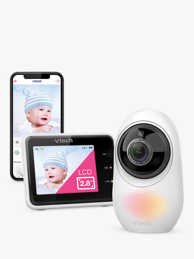 VTech RM2751 2.8'' Smart Video Baby Monitor Night Vision 1080p White (Renewed)