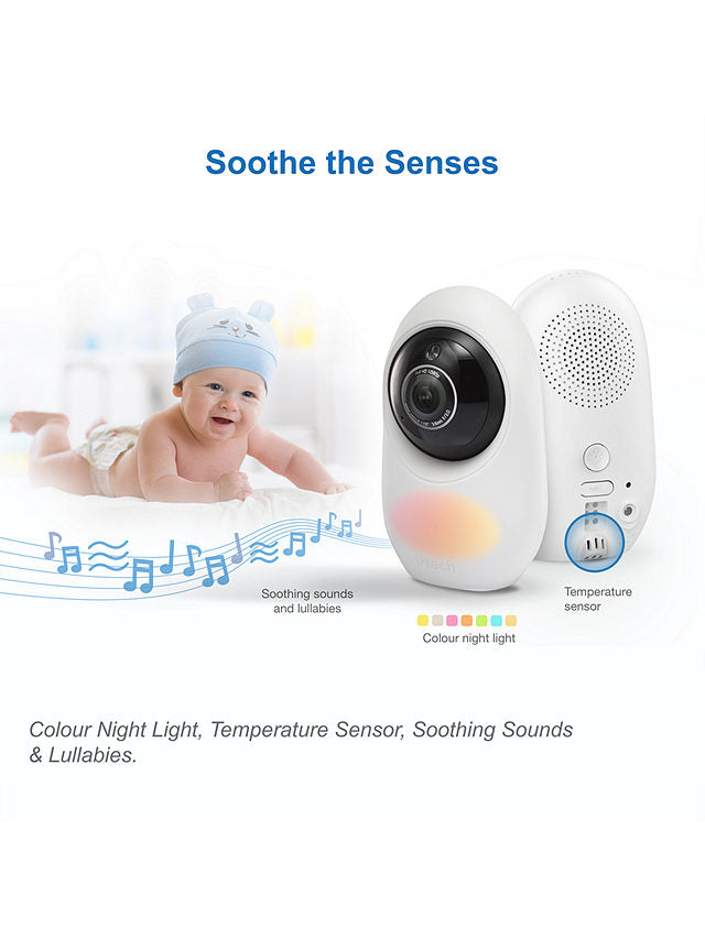 VTech RM2751 2.8'' Smart Video Baby Monitor Night Vision 1080p White (Renewed)