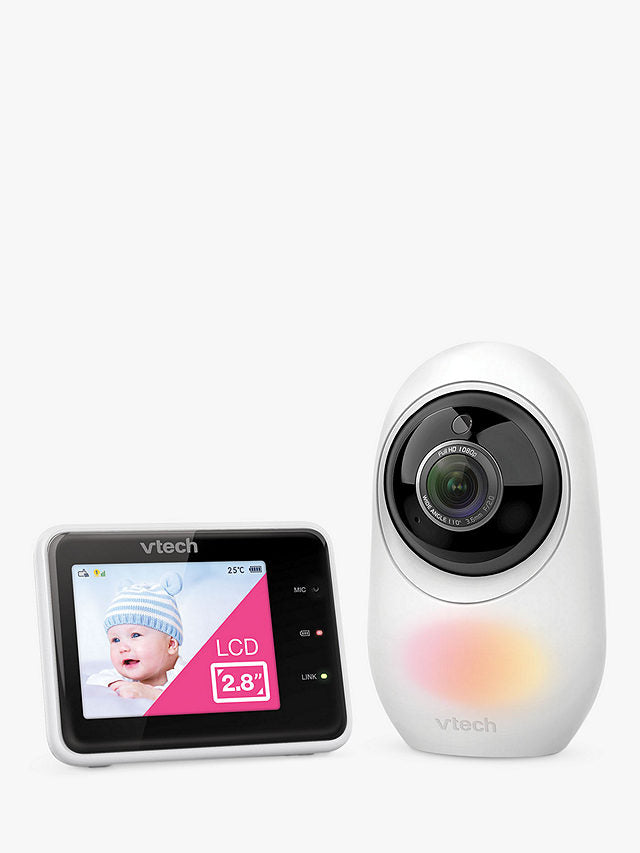 VTech RM2751 2.8'' Smart Video Baby Monitor Night Vision 1080p White (Renewed)