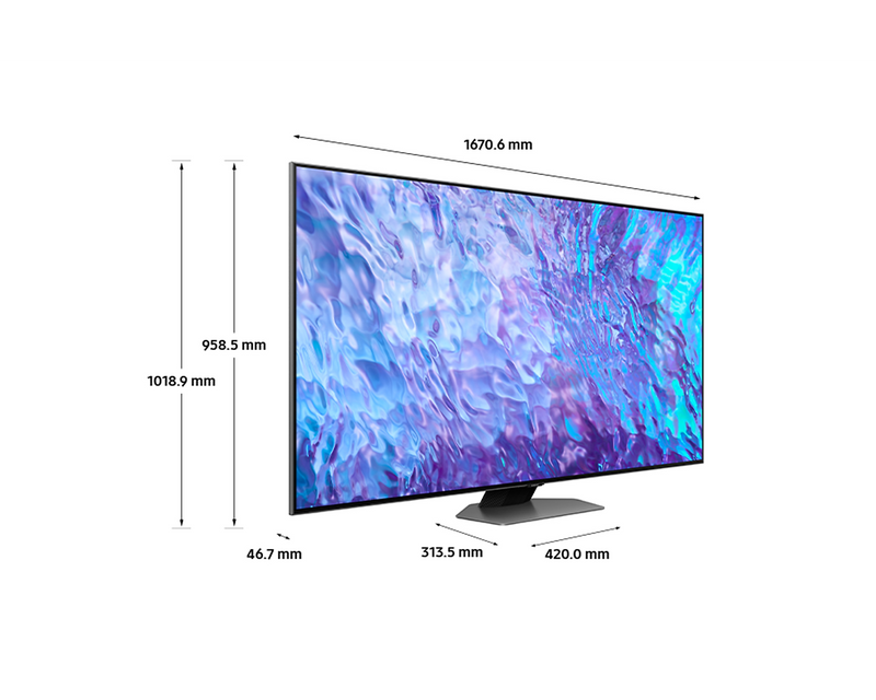 Samsung 75'' Smart TV 3840x21604K QLED UHD 100Hz HDR10 Dolby Atmos QE75Q80CATXXU (New)