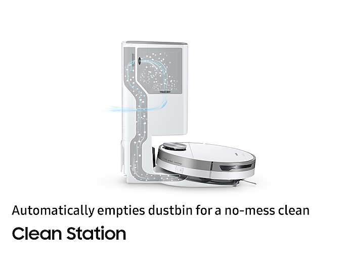 Samsung Robot Vacuum Jet Bot+ With Built-In Clean Station White VR30T85513W/EU (New)