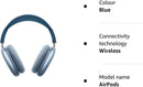 Apple AirPods Max Headphones Wireless Active Noise Cancellation Blue MGYL3ZM/A (Renewed)