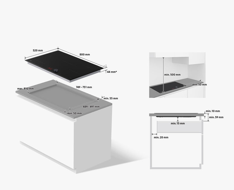 Samsung 5 Burner Induction Hob Slim Fit 80cm With Flex Zone Plus NZ85C6058FK/U1 (New)