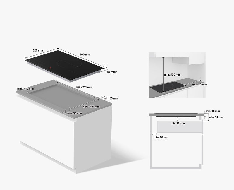 Samsung Induction Hob Series 5 Slim Fit With Flex Zone Black NZ84C5047GK/U1 (New)