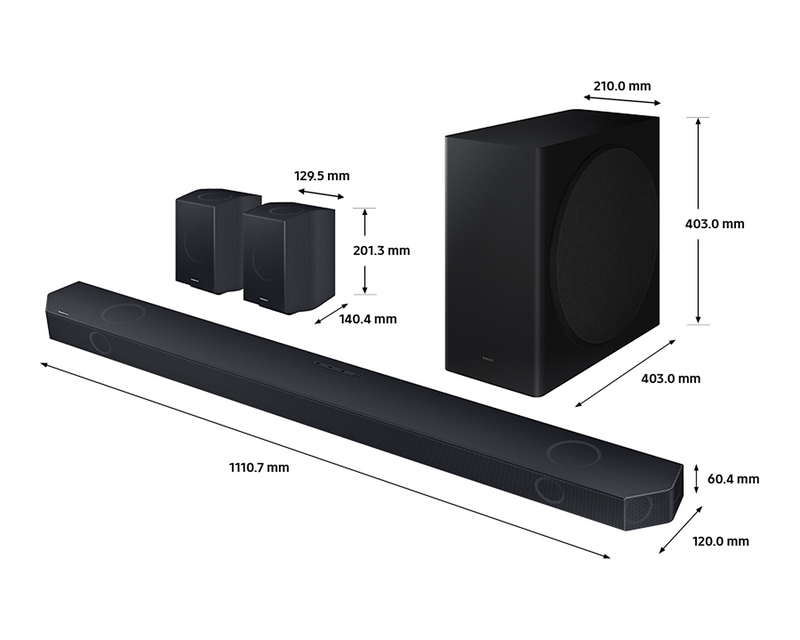 Samsung 9.1.4 Cinematic Soundbar With Subwoofer And Rear Speakers HW-Q930C/XU (New)