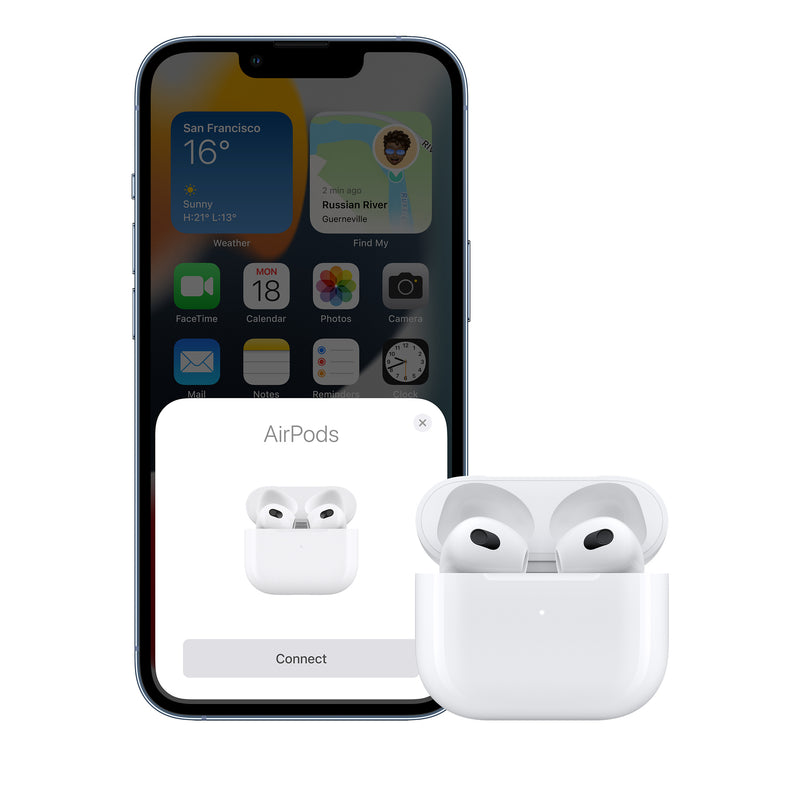 Apple AirPods Headphones (3rd Gen) With Lightning Charging Case White MPNY3ZM/A (Renewed)