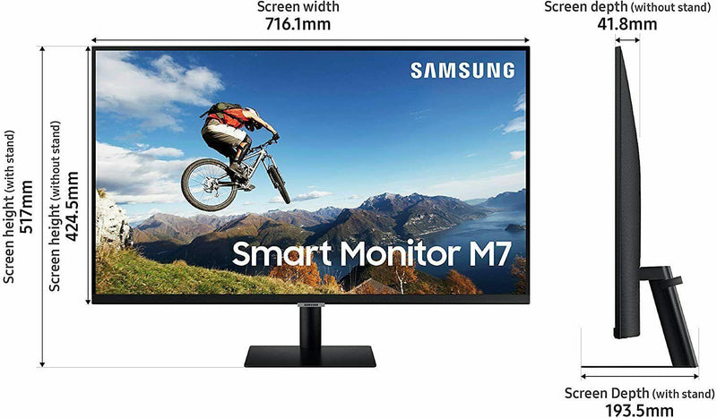 Samsung LS32AM700UUXEN 32'' Smart USB-C Monitor With Speakers And Remote (New)