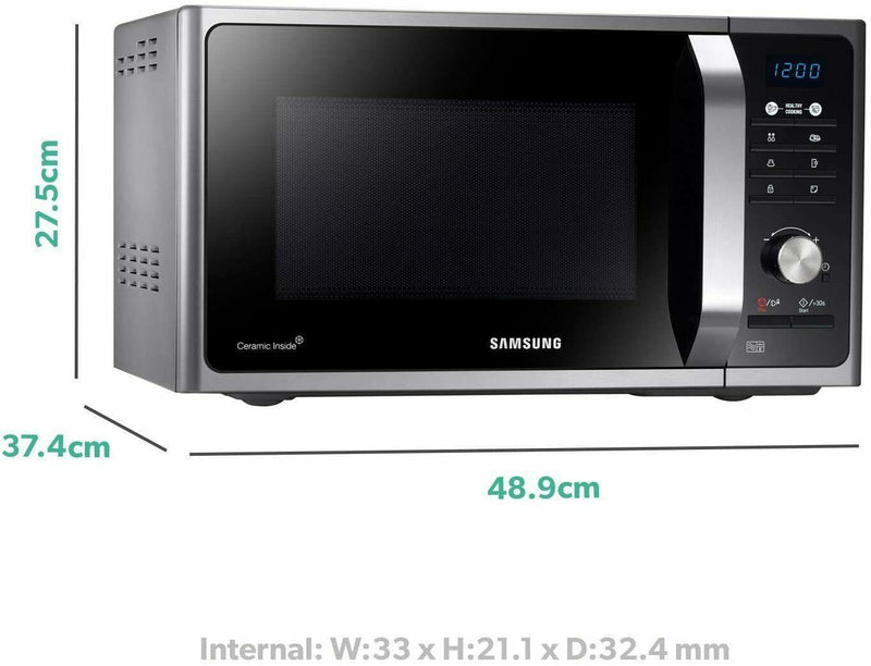 Samsung Solo Microwave Oven With Healthy Cooking 800W 23L MS23F301TAS/EU (New)