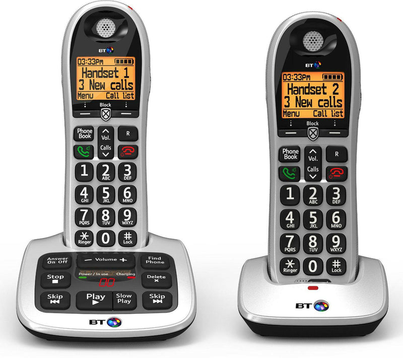 BT 4600 Twin Big Button Digital Cordless Telephones with Advanced Call Blocker (New)