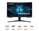 Samsung Curved Gaming Monitor Odyssey G7 27'' 1000R LC27G75TQSRXXU (Renewed)