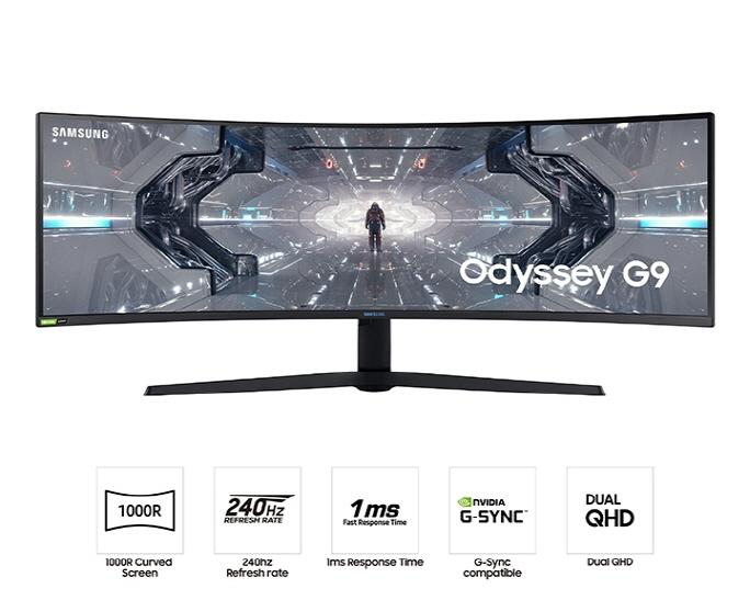 Samsung Curved Gaming Monitor Odyssey 49'' 1000R G9 LC49G95TSSRXXU (Renewed)