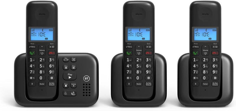 BT 3960 Trio Cordless Home Phone Nuisance Call Blocking Answering Machine (New)