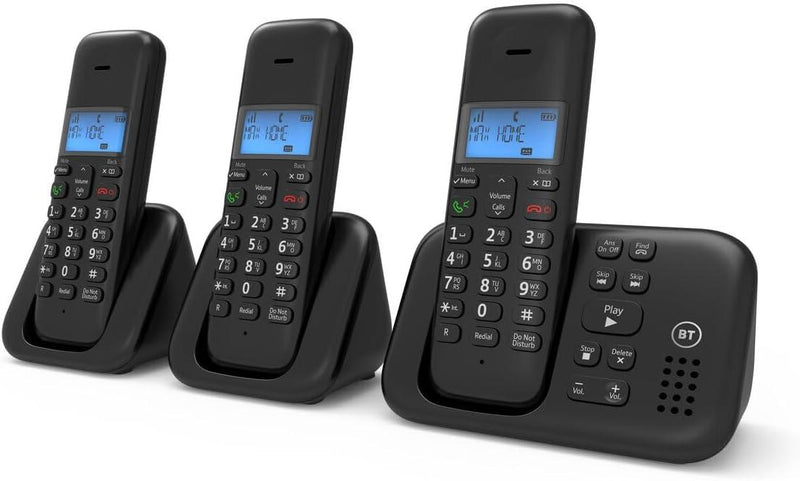 BT 3960 Trio Cordless Home Phone Nuisance Call Blocking Answering Machine (New)