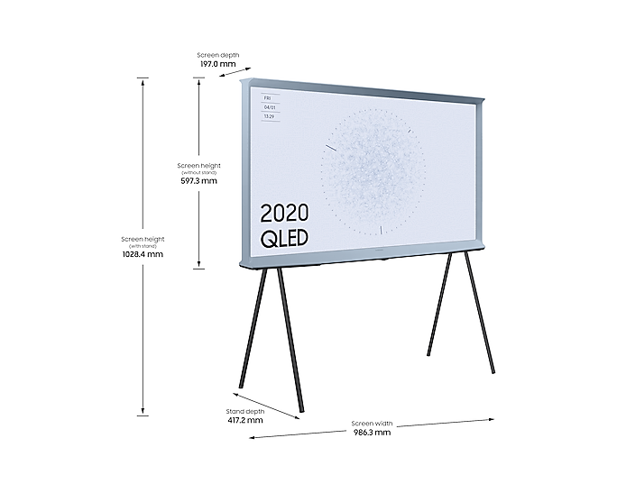 Samsung QE43LS01TBUXXU 43 Inch The Serif QLED 4K HDR Smart TV In Cotton Blue (Renewed)