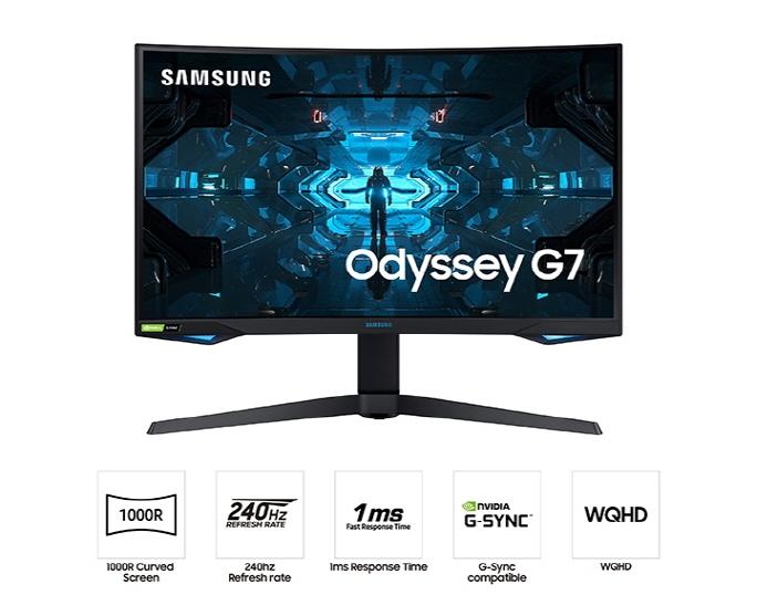 Samsung Odyssey G7 LC27G73TQSRXXU 27'' 1000R Curved Gaming Monitor (Renewed)
