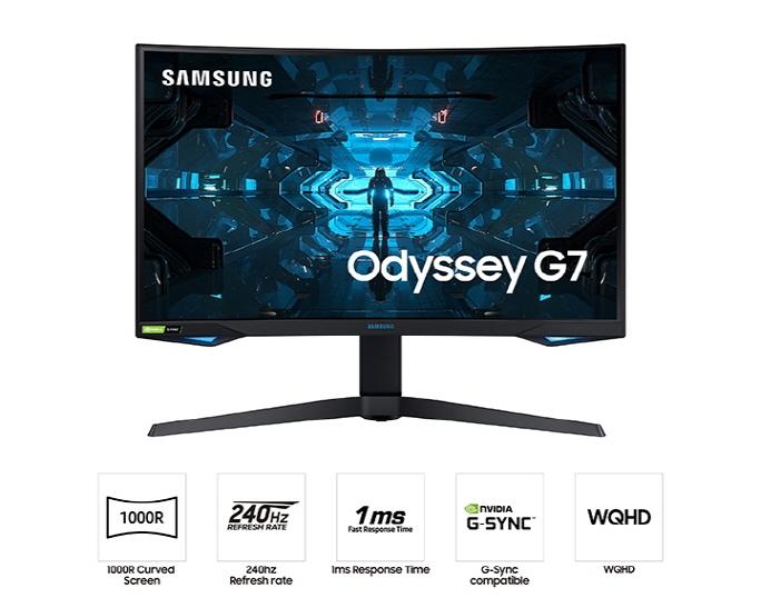 Samsung Odyssey G7 LC27G73TQSRXXU 27'' 1000R Curved Gaming Monitor (Renewed)