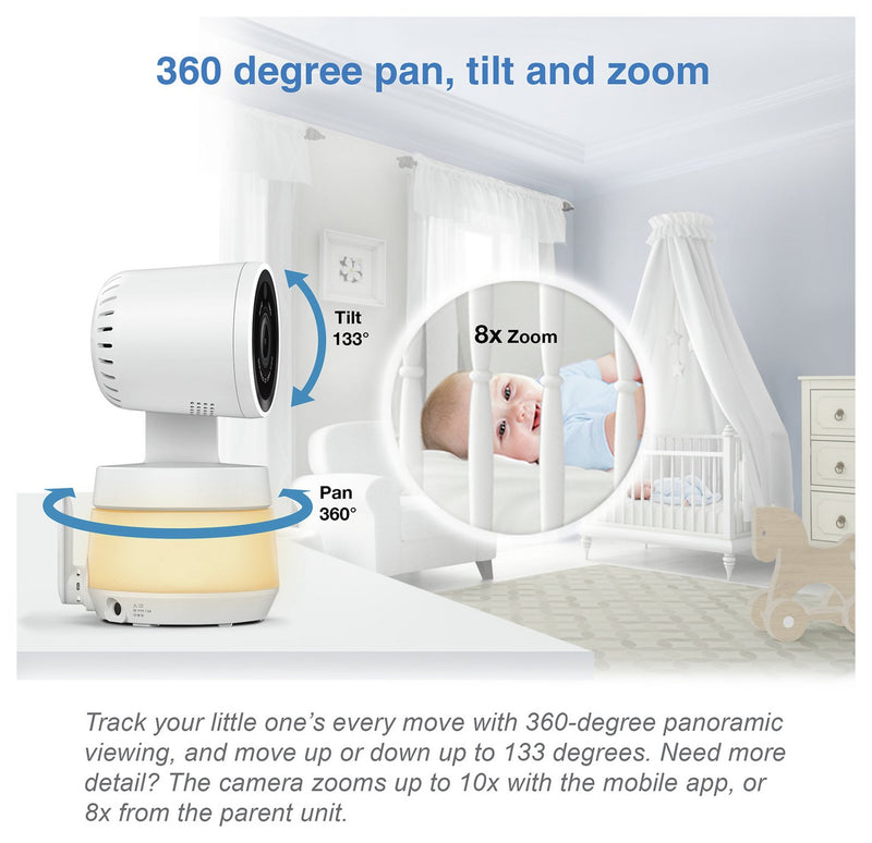 VTech Smart Video Baby Monitor RM7767HD Multi Colour Night Light With 7'' Display (Renewed)