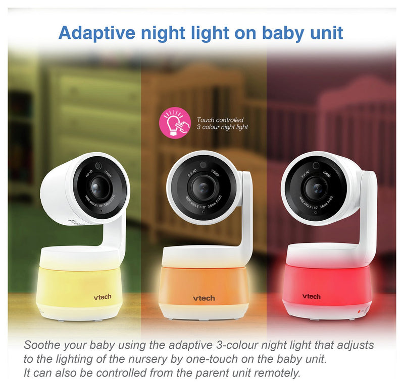 VTech Smart Video Baby Monitor RM7767HD Multi Colour Night Light With 7'' Display (Renewed)