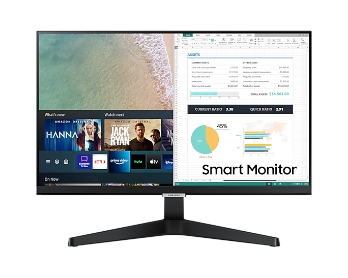 Samsung 24'' Smart Monitor M50A Full HD With Speakers & Remote LS24AM506NUXXU (Renewed)