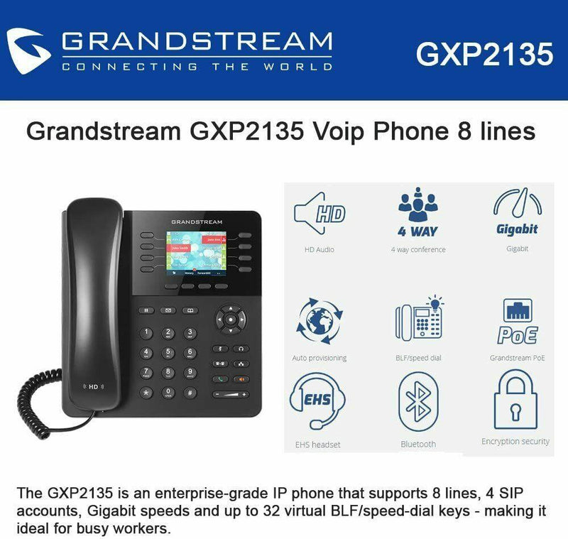 Grandstream GXP2135 Sleek High-End IP Phone (New)