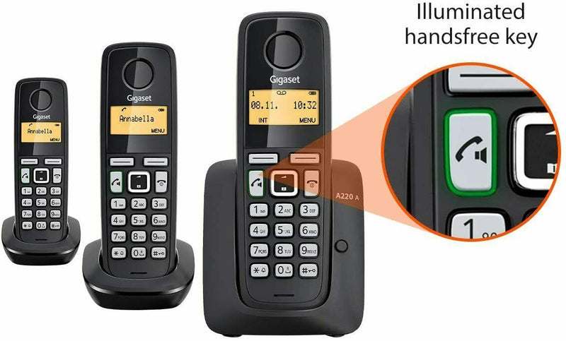Gigaset A220A Trio Cordless Home Phone With Answer Machine (Renewed)