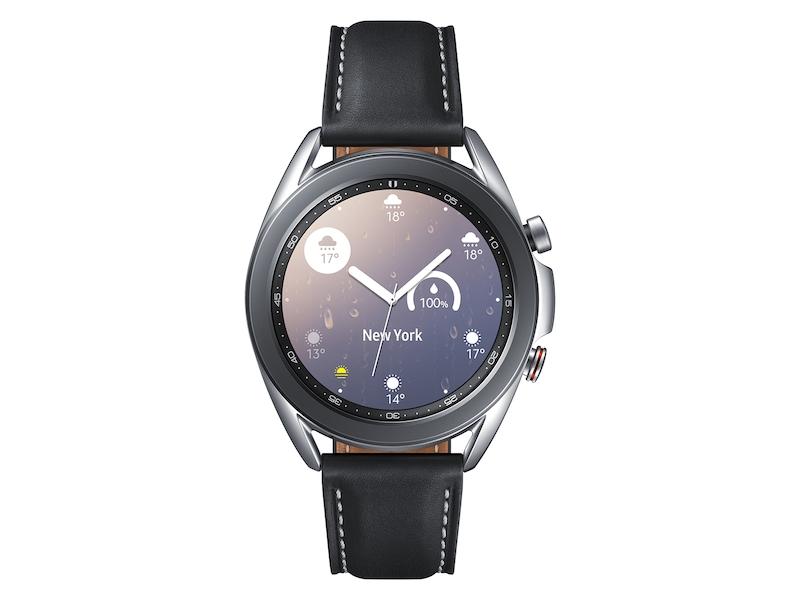 Samsung SM-R850NZSAEUA Galaxy Watch 3 Bluetooth Mystic Silver 41mm Leather Band (Renewed)