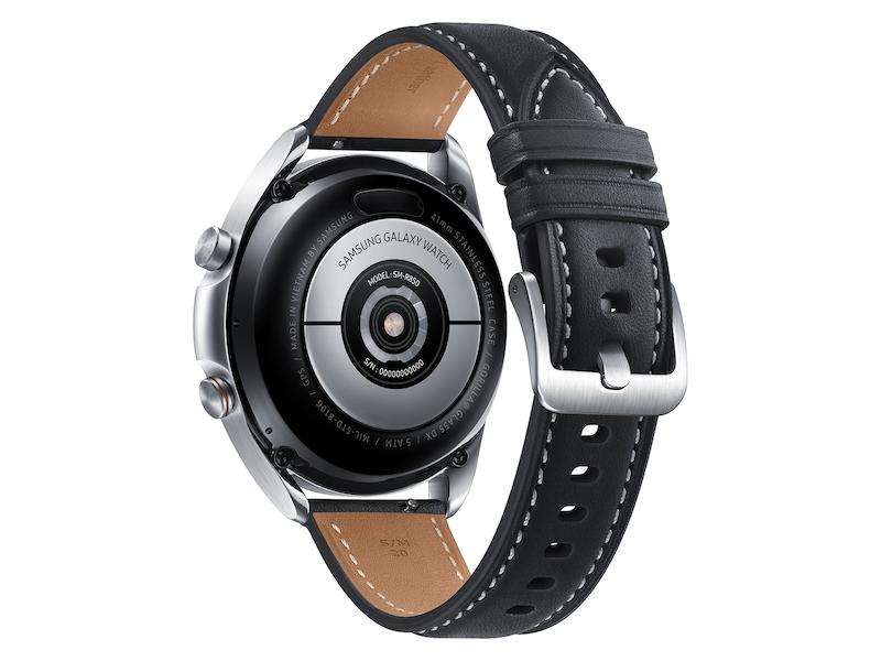 Samsung SM-R850NZSAEUA Galaxy Watch 3 Bluetooth Mystic Silver 41mm Leather Band (Renewed)