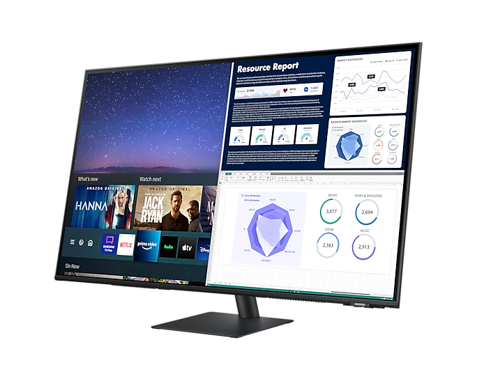 Samsung 43'' LS43AM700UUXXU M70A UHD USB-C Smart Monitor With Speakers & Remote (Renewed)