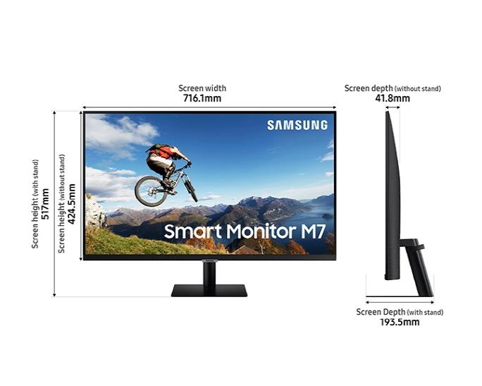 Samsung 32'' LS32AM700URXXU M70A UHD USB-C Smart Monitor With Speakers & Remote (Renewed)