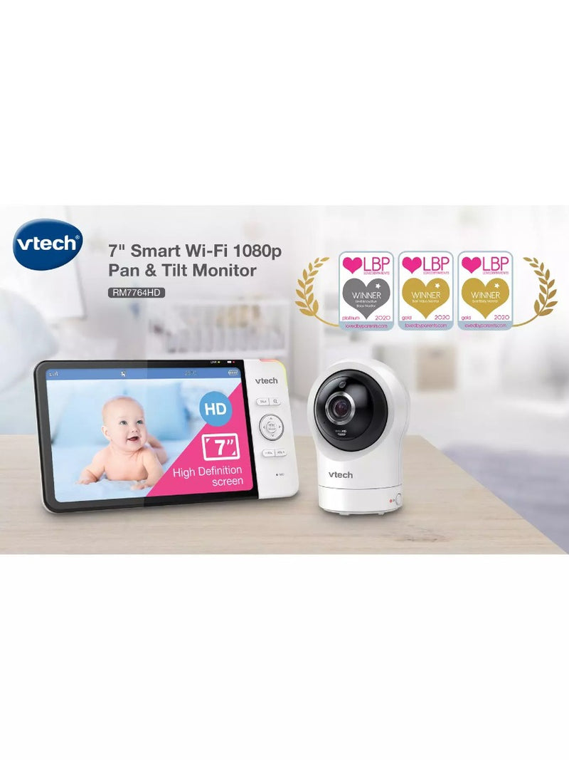 Vtech RM7764HD Digital WiFi Video Baby Monitor 7in Screen Infrared Night Vision (Renewed)