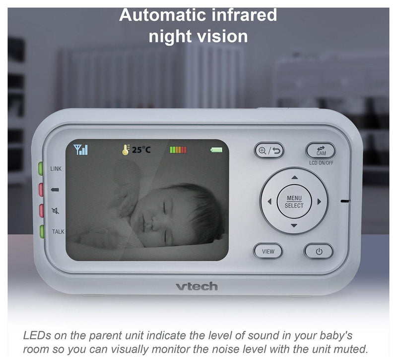 VTech VM3261 Video Baby Monitor 2.8 Inch LCD Display Wall Mountable (New)