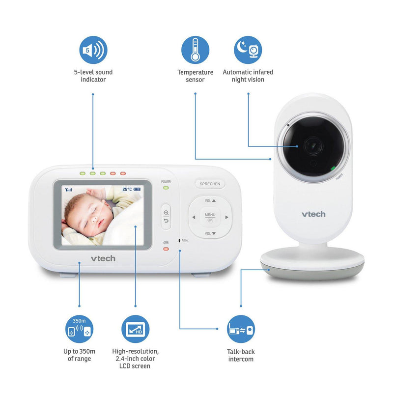 VTech VM320 2.4inch Digital Video Full-Color Baby Monitor Automatic Night Vision (New)