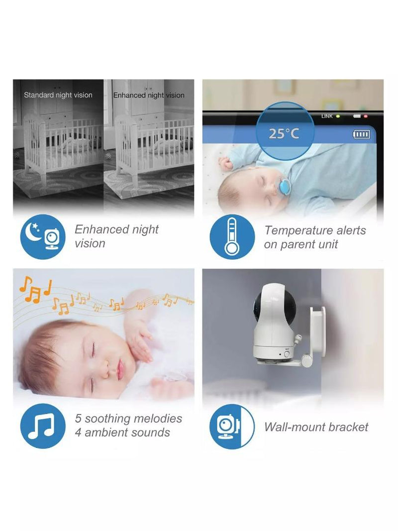 Vtech Digital WiFi Video Baby Monitor 7in Colour Screen Infrared Night Vision (New)