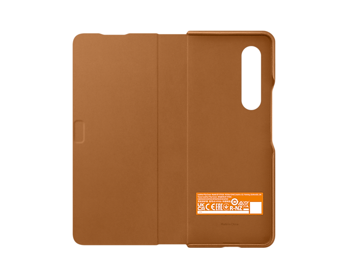 Samsung Galaxy Z Fold3 5G Leather Flip Mobile Phone Cover Brown (Renewed)