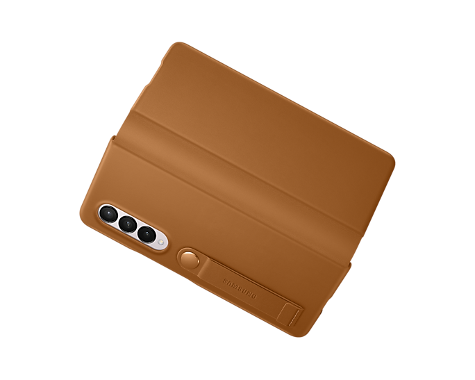 Samsung Galaxy Z Fold3 5G Leather Flip Mobile Phone Cover Brown (Renewed)