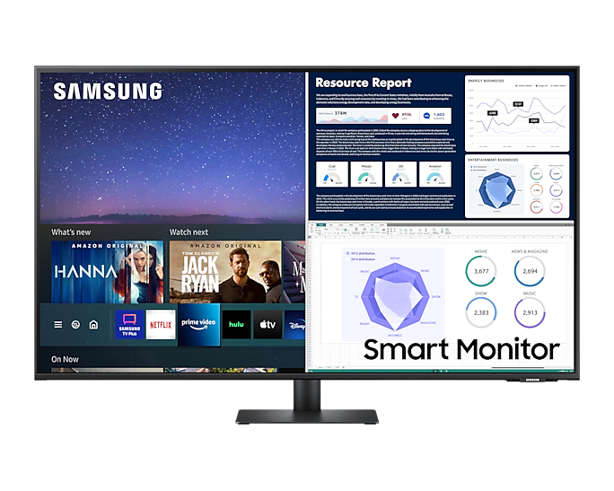 Samsung 43'' Smart Monitor M70A UHD USB-C With Speakers & Remote LS43AM700UUXXU (New)