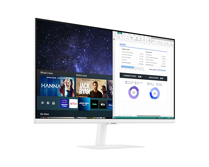 Samsung 27'' Smart Monitor M50A Full HD White Speakers & Remote LS27AM501NUXXU (New)