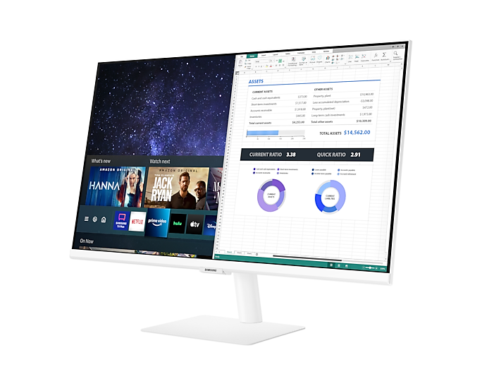 Samsung 27'' Smart Monitor M50A Full HD White Speakers & Remote LS27AM501NUXXU (New)