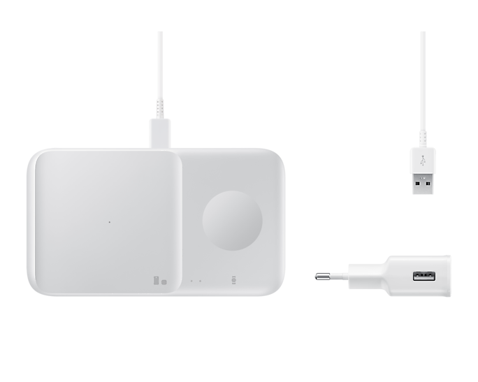 Samsung Wireless Charger Duo 9W With Travel Adapter White (Renewed)