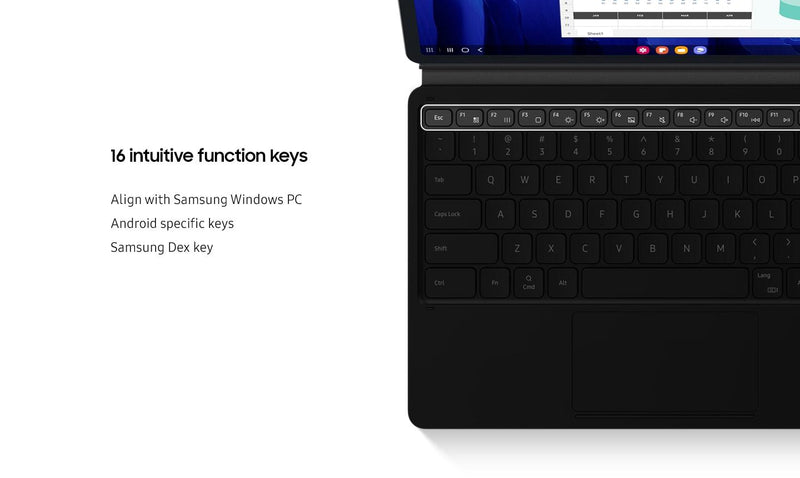 Samsung Galaxy Tab S7+ Keyboard Cover Black (Renewed)