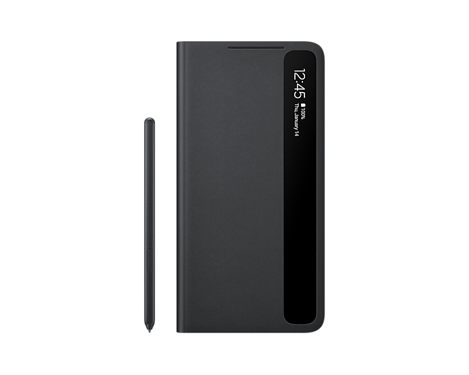 Samsung EF-ZG99PCBEGEW Galaxy S21 Ultra 5G Smart Clear View Cover With S Pen Black (Renewed)